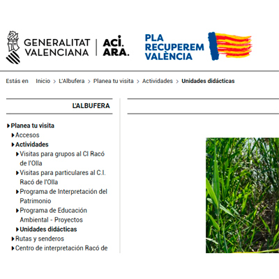 Conselleria. Parques naturales. L’Albufera. Unidades didácticas